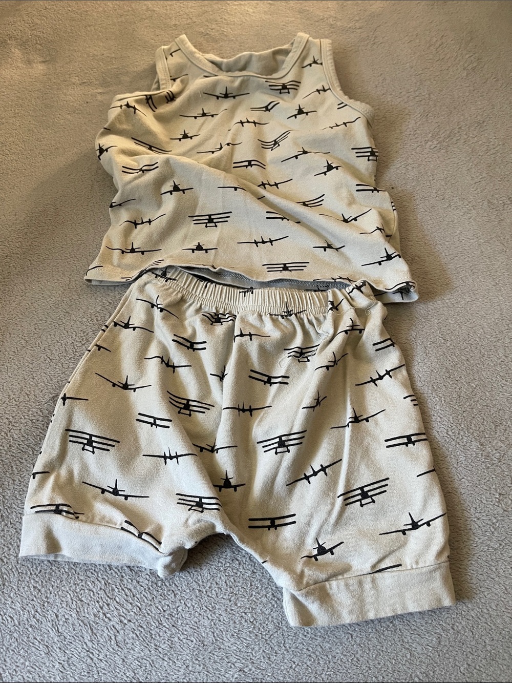 Kids Airplane Print Play Set - Gray